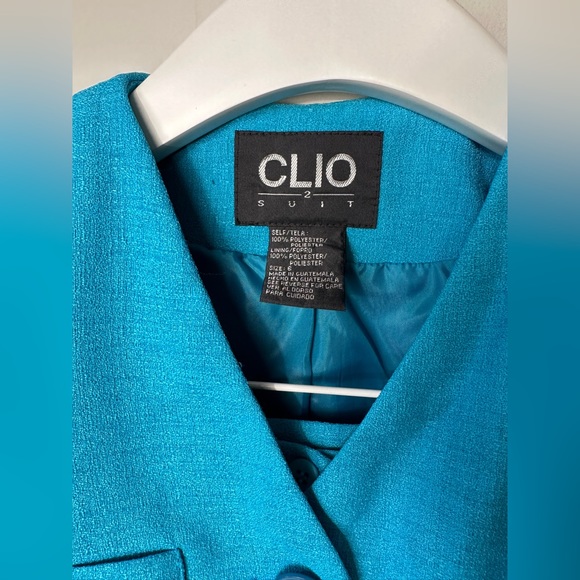 Vintage Azure Blue 2pc Blazer & Skirt Suit Size 6 - Picture 6 of 13